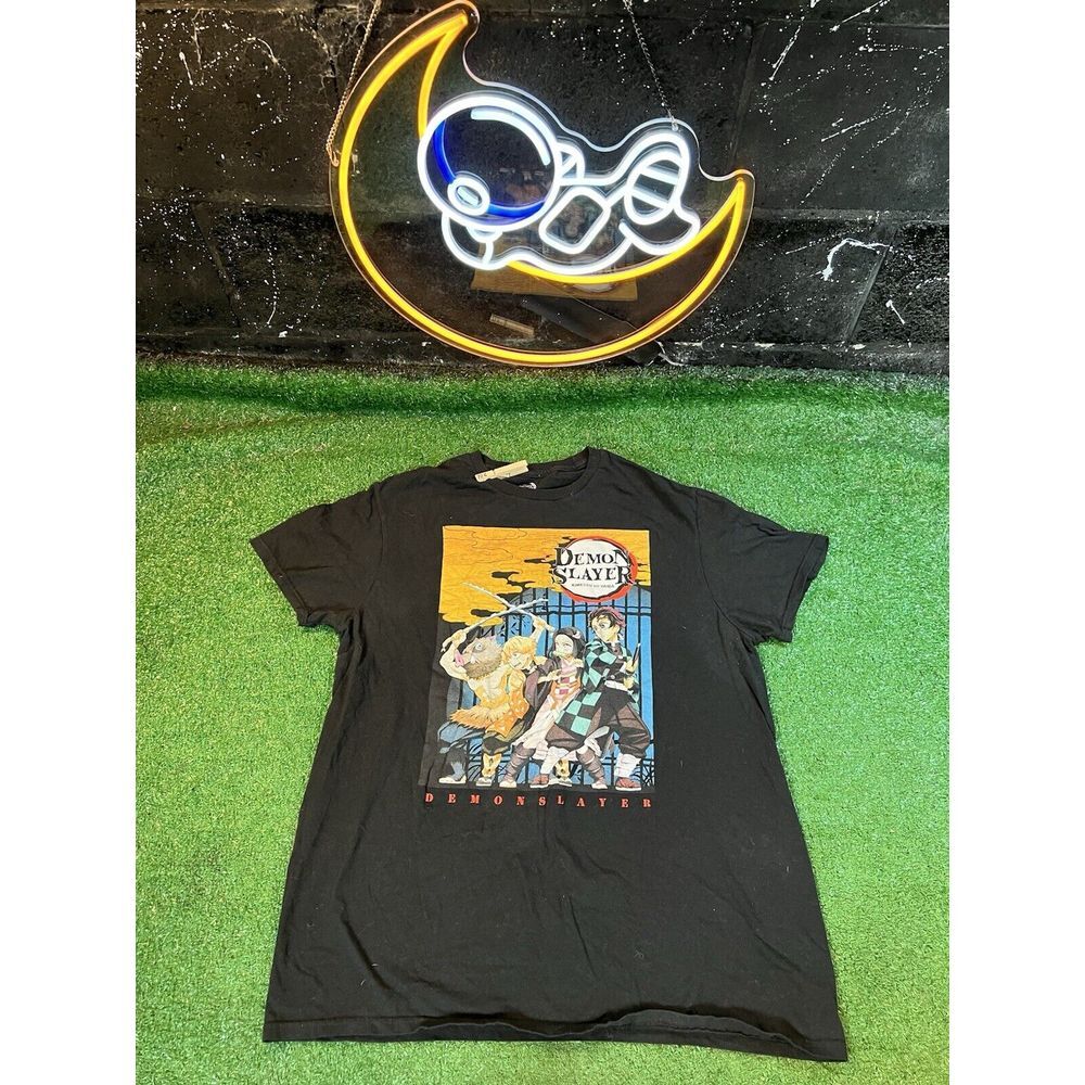 Demon Slayer T Shirt Mens Large Kimetsu No Yaiba Black Short Sleeve Anime